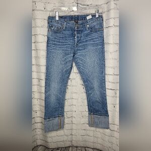 True Religion Women's Low Rise Relaxed Skinny Cropped‎ Jeans Size 25